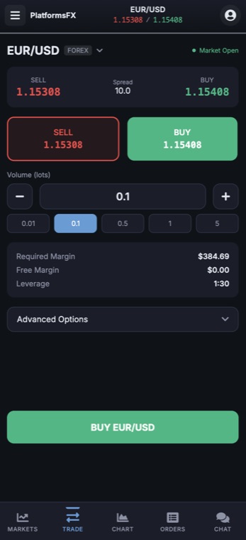 One-tap order ticket