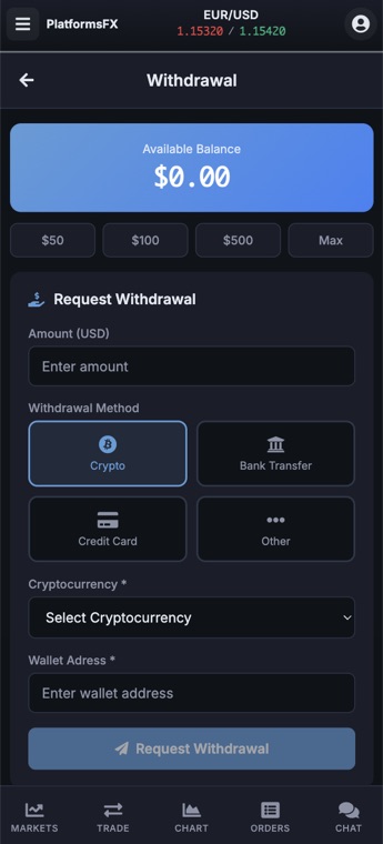 Deposits & withdrawals